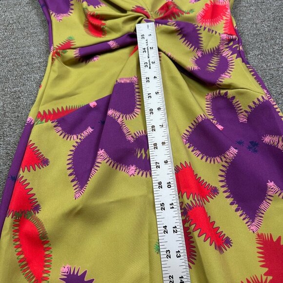 Laagam Lea Midi Dress Colorful Maximalist Green Purple Red Size X-Small - Picture 7 of 9